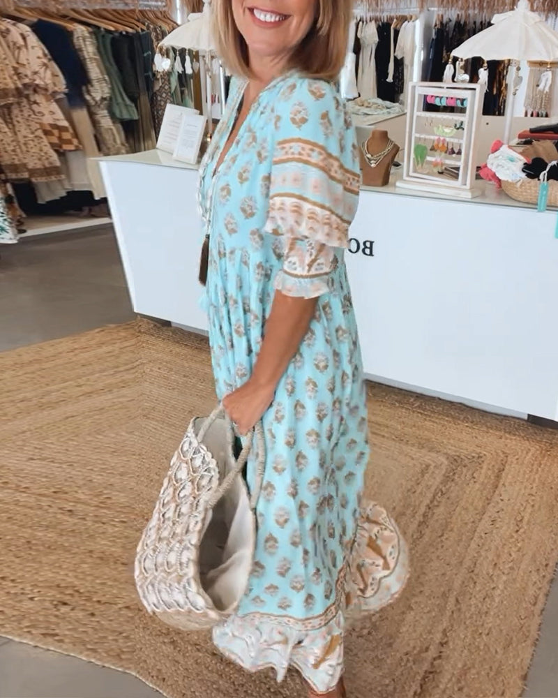 Milena – Boho-Maxikleid mit Taschen