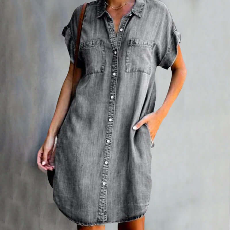 Alisa – Elegantes Denim Kleid