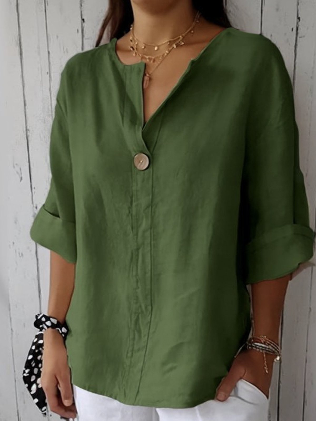 Selena – Leichte V-Ausschnitt Bluse