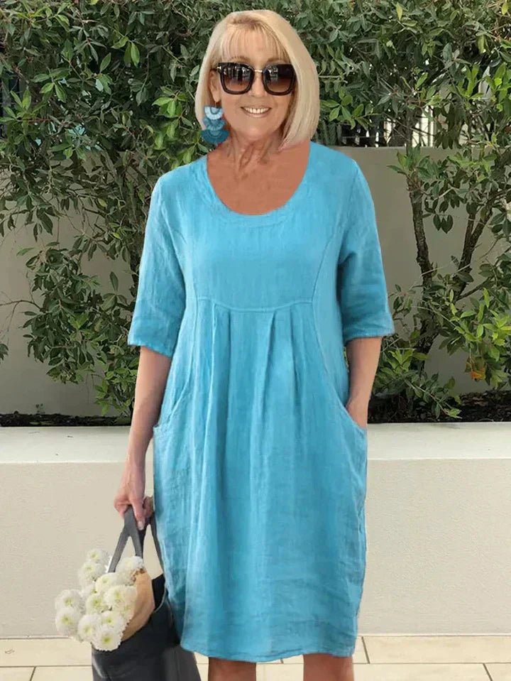 Lydia – Luftiges Kleid aus Baumwoll-Leinen-Mix