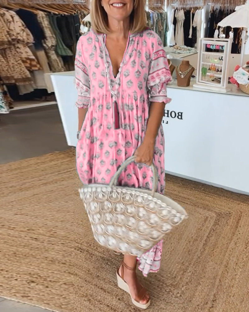 Milena – Boho-Maxikleid mit Taschen