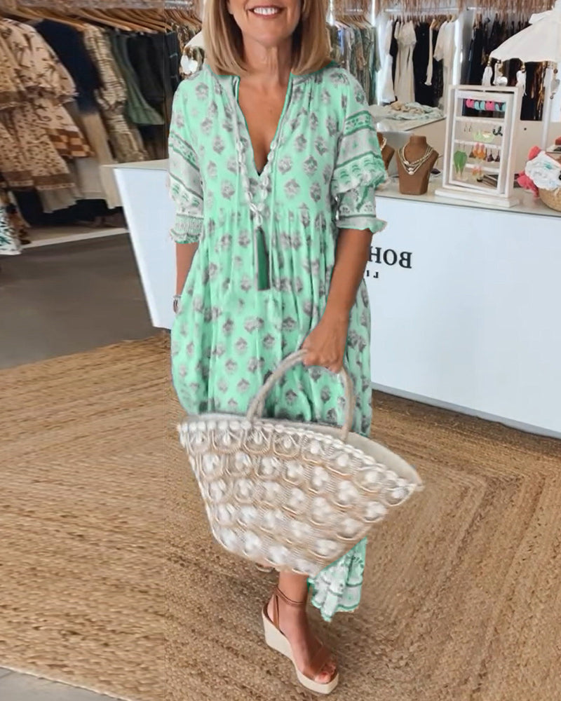 Milena – Boho-Maxikleid mit Taschen