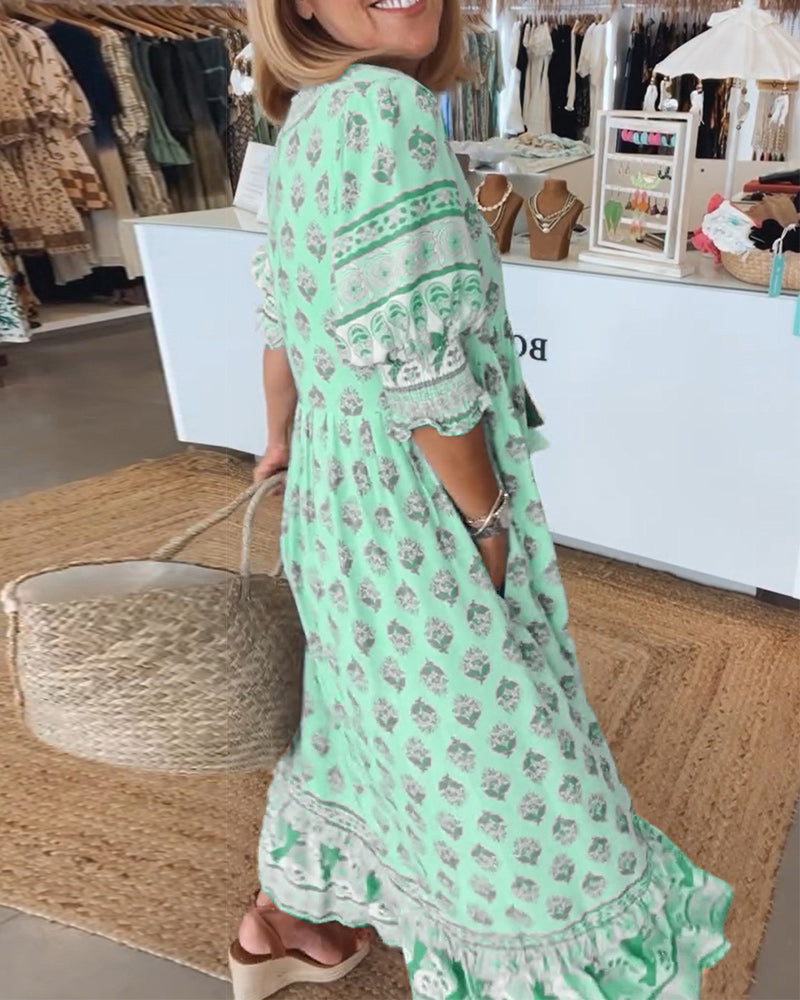 Milena – Boho-Maxikleid mit Taschen