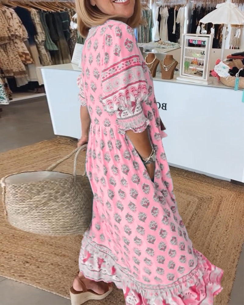 Milena – Boho-Maxikleid mit Taschen
