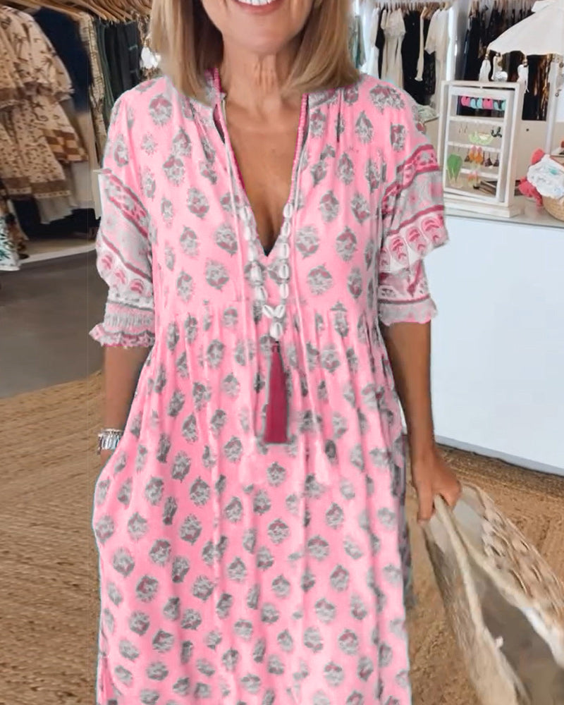 Milena – Boho-Maxikleid mit Taschen