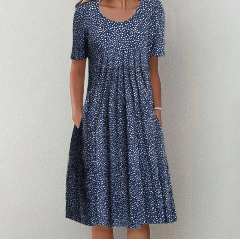 Alissa – Elegantes Blumenkleid mit Bauchbedeckung