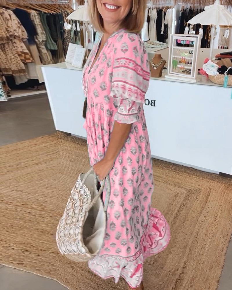 Milena – Boho-Maxikleid mit Taschen