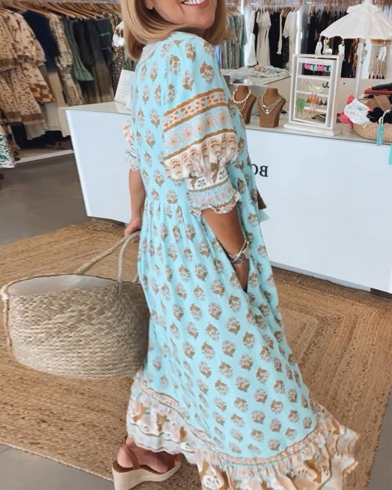 Milena – Boho-Maxikleid mit Taschen