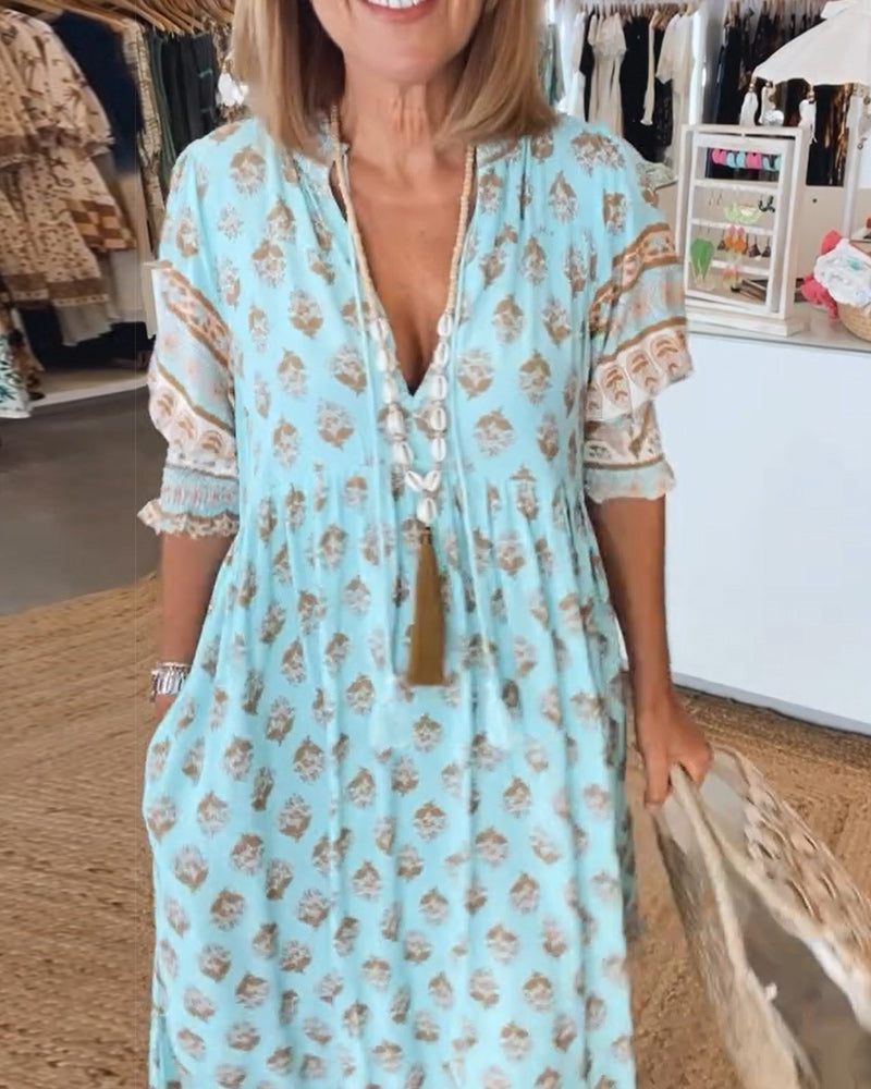 Milena – Boho-Maxikleid mit Taschen