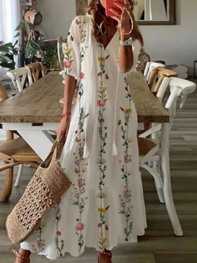 Jovana – Fließendes Boho-Maxikleid