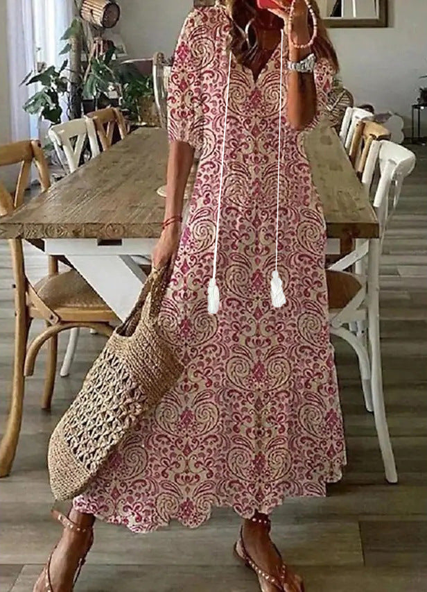 Jovana – Fließendes Boho-Maxikleid