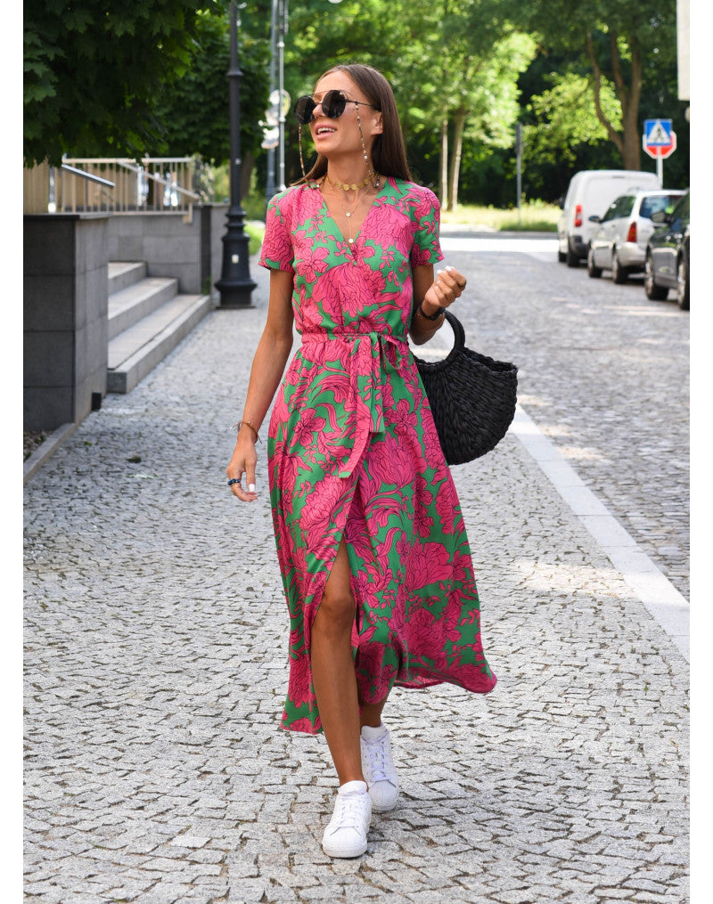 Carol – Buntes Kleid mit Bauchbedeckung
