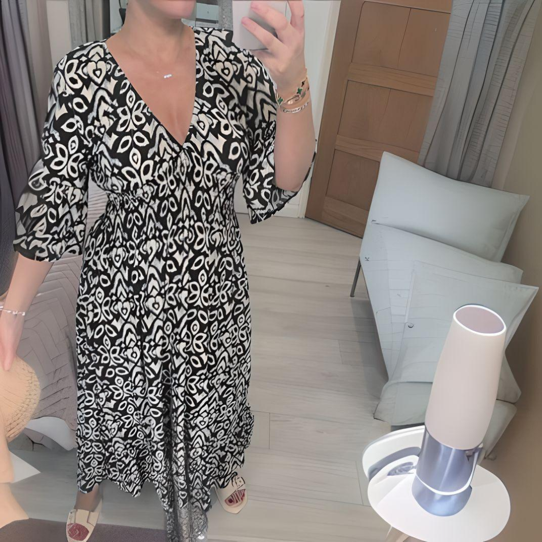 Barbara – Boho Print Kleid