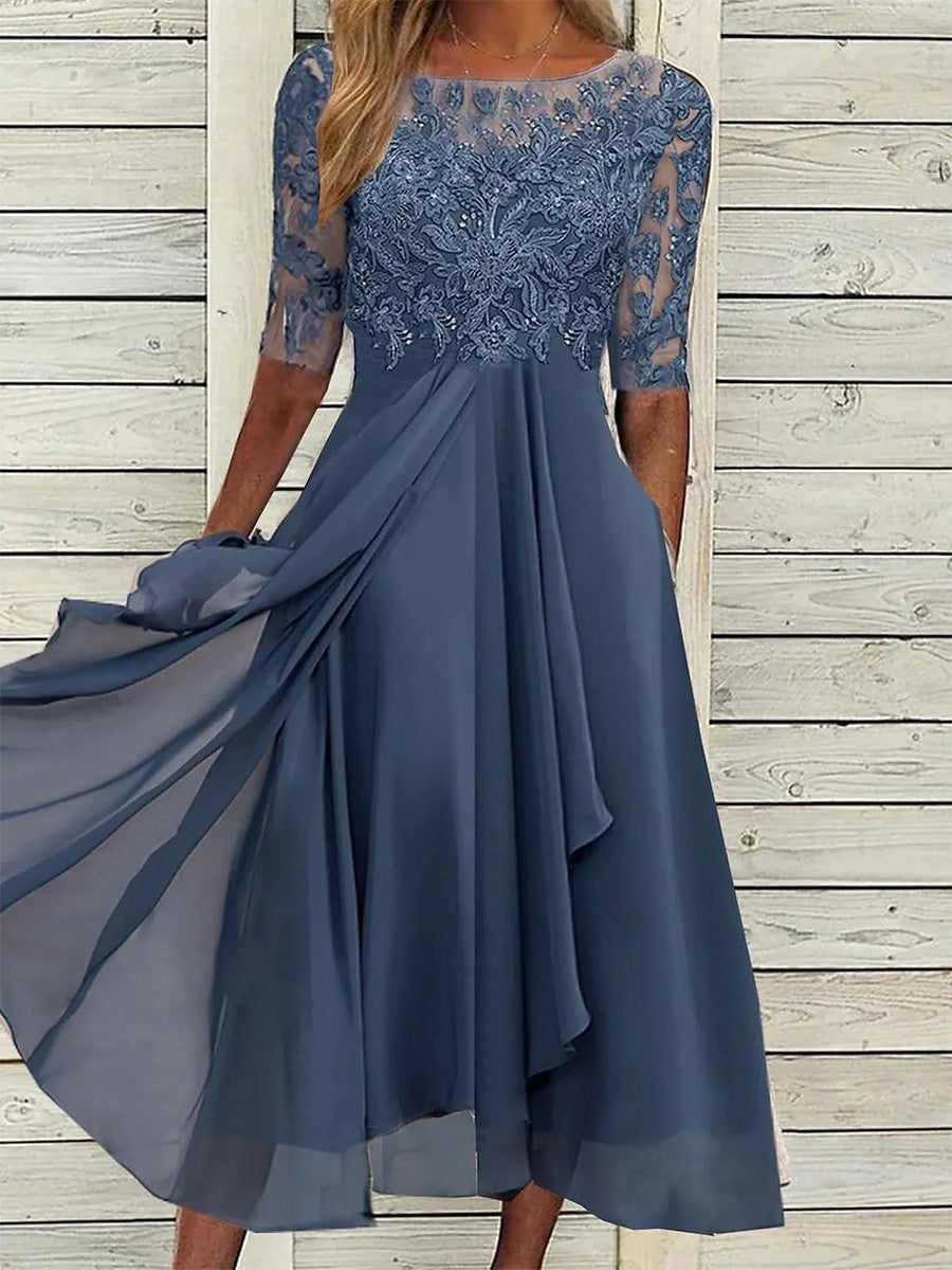 Alice – Elegantes Midikleid in Blau
