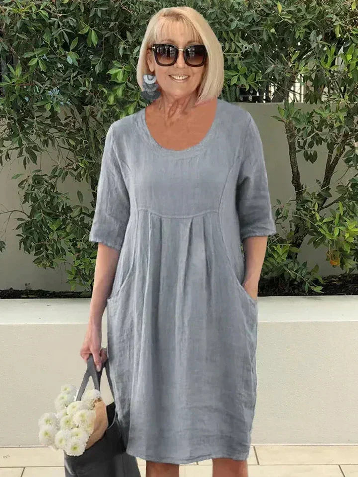 Lydia – Luftiges Kleid aus Baumwoll-Leinen-Mix