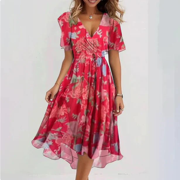 Isabella – Elegantes V-Ausschnitt Sommerkleid