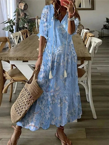 Jen – Boho Kleid mit geometrischem Print