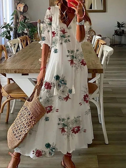 Jen – Boho Kleid mit geometrischem Print