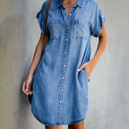 Alisa – Elegantes Denim Kleid