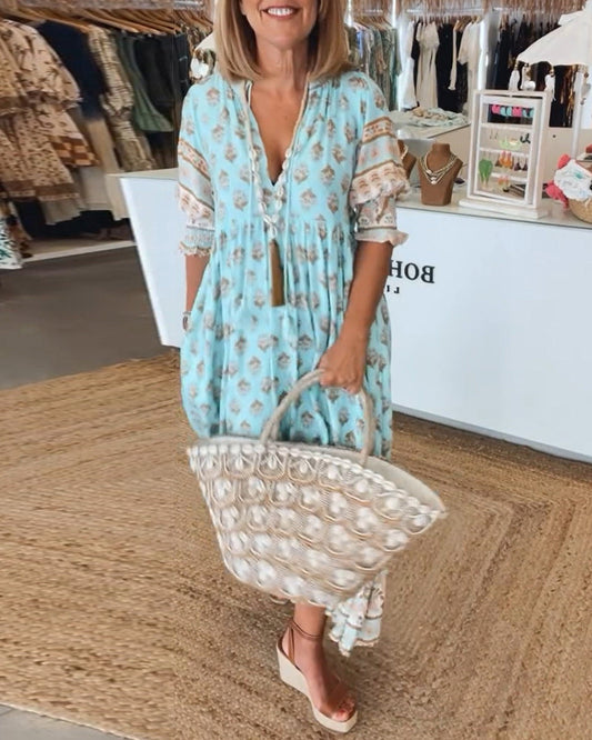 Milena – Boho-Maxikleid mit Taschen