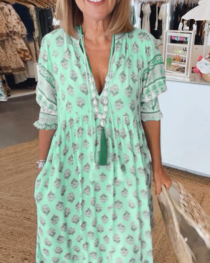 Milena – Boho-Maxikleid mit Taschen