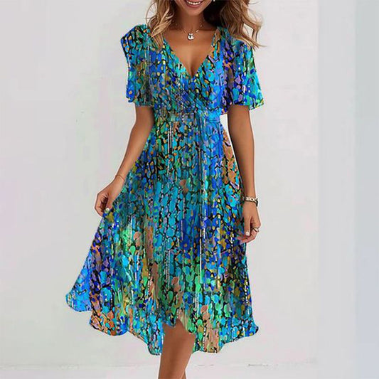 Yana – Elegantes Midikleid in Blau