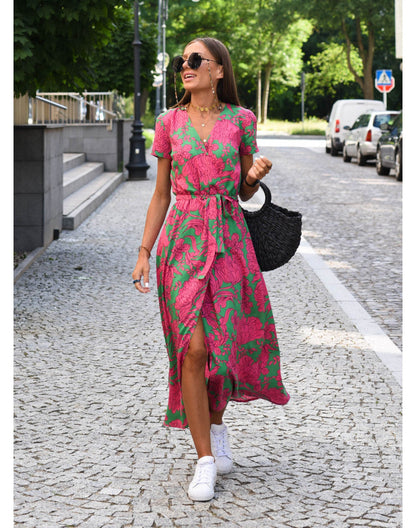 Carol – Buntes Kleid mit Bauchbedeckung