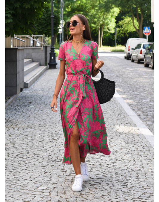 Carol – Buntes Kleid mit Bauchbedeckung