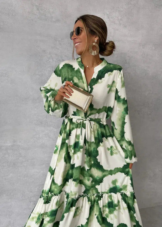 Margot – Elegantes Maxikleid mit V-Ausschnitt