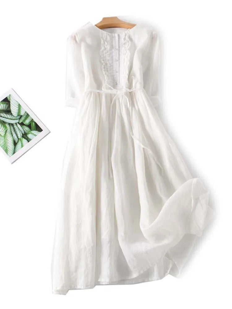 Jennifer – Sommerkleid aus Leinen mit Boho-Charme