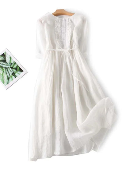 Jennifer – Sommerkleid aus Leinen mit Boho-Charme