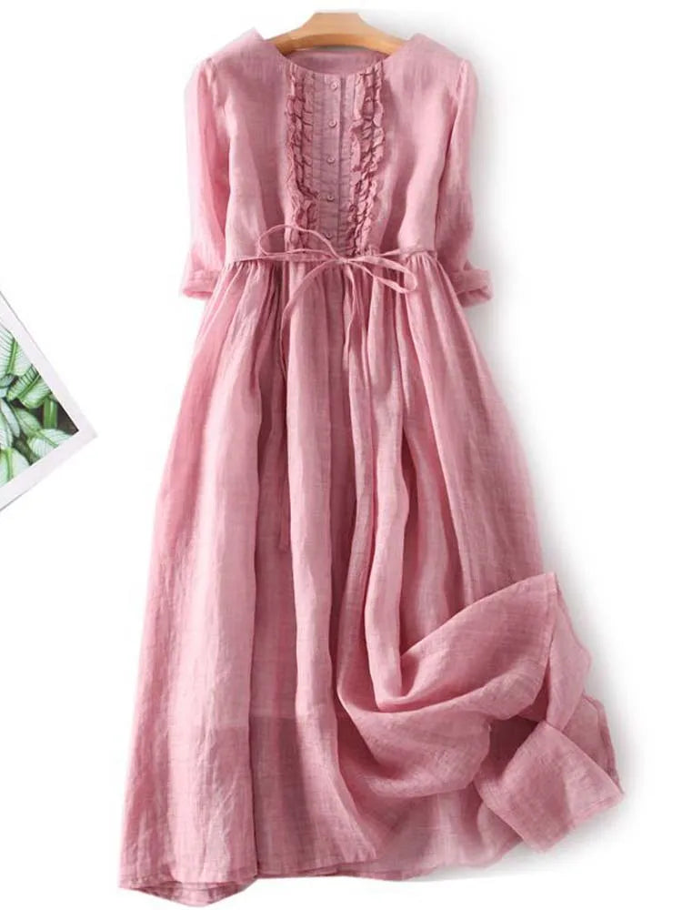 Jennifer – Sommerkleid aus Leinen mit Boho-Charme