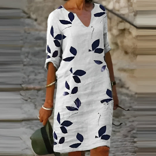 Emily – Elegantes Kleid mit Blattmuster