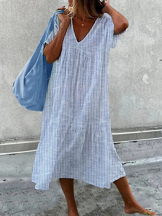 Monika – Gestreiftes Midi-Kleid