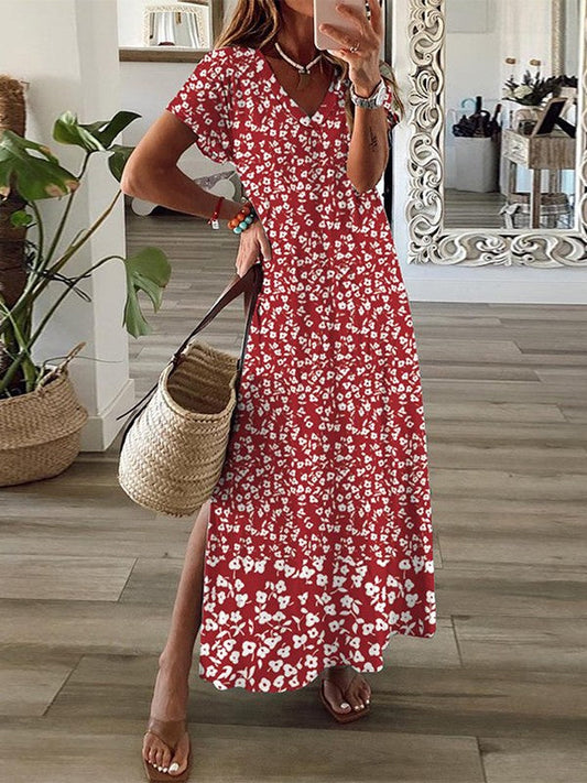 Giulia – Fließendes Maxikleid mit Blumendruck