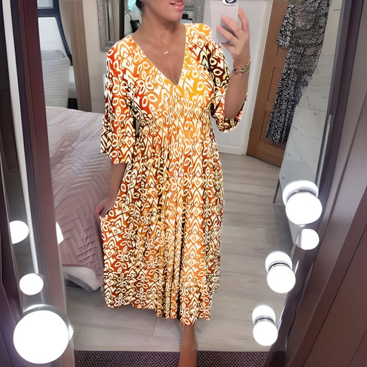 Barbara – Boho Print Kleid