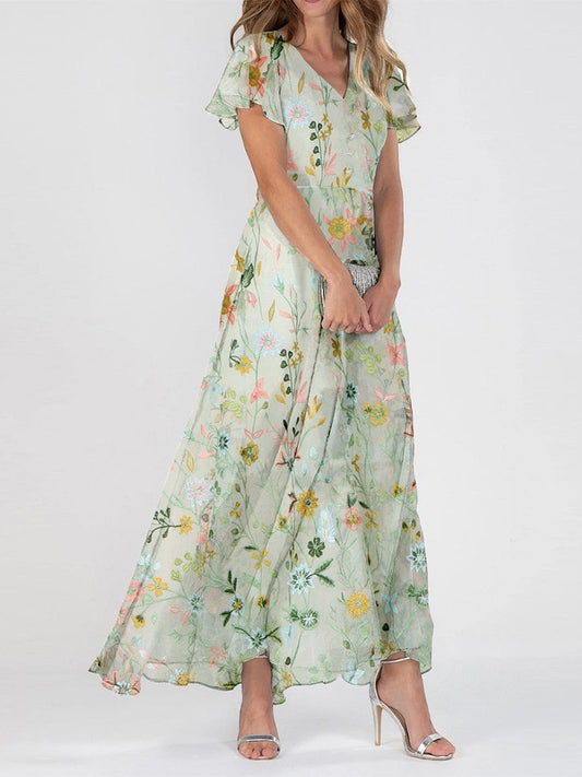 Alisson - Fließendes Maxikleid mit Blumenmuster