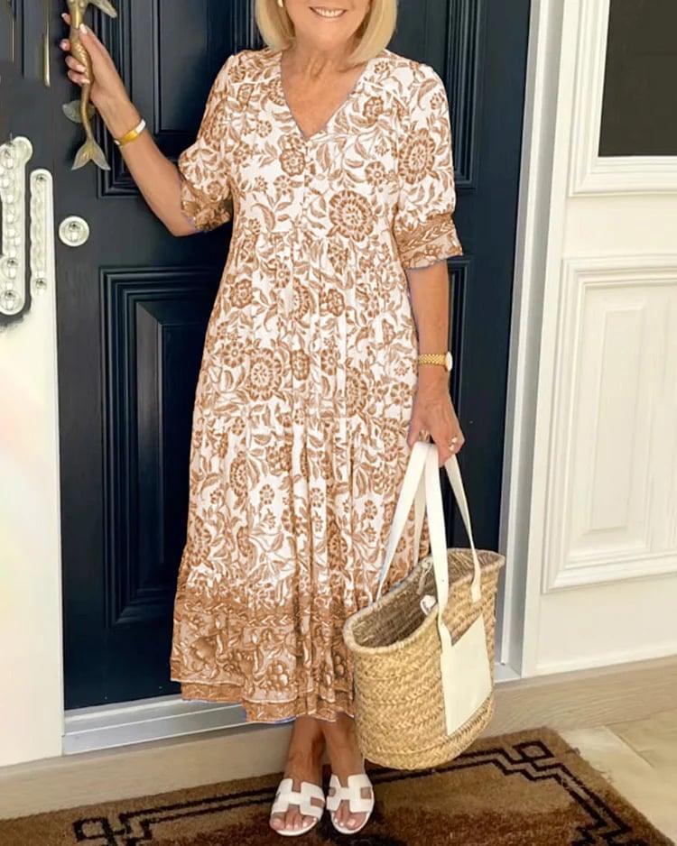 Catherine – Geblümtes Maxikleid