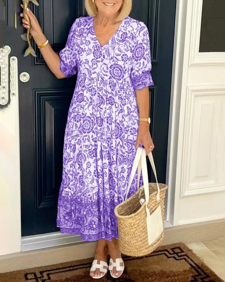 Catherine – Geblümtes Maxikleid