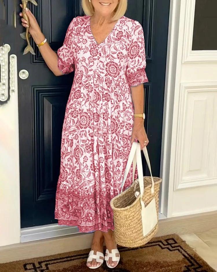 Catherine – Geblümtes Maxikleid