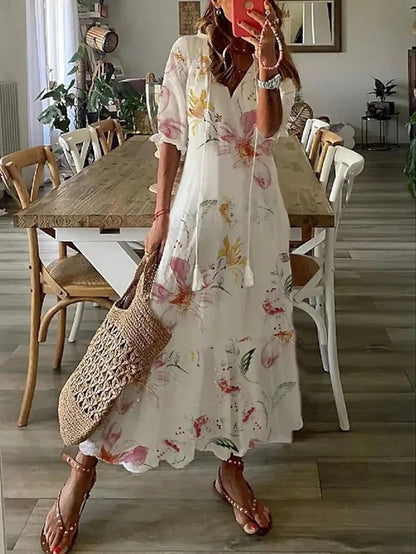 Jen – Boho Kleid mit geometrischem Print