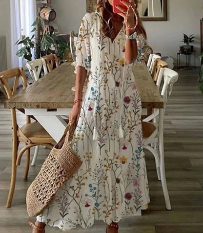 Jen – Boho Kleid mit geometrischem Print